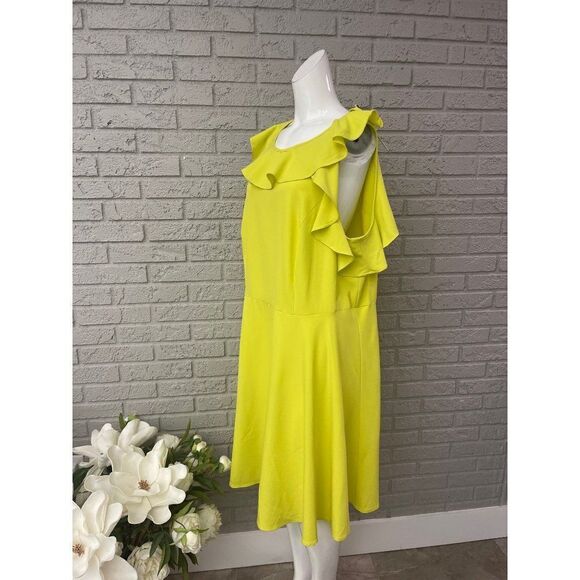 Nicole Miller Studio Women Bright Flutter Sleeve Swing Dress Size 24W NWT - Picture 3 of 8
